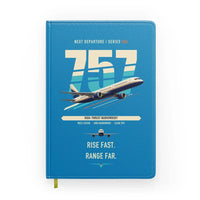 Thumbnail for Boeing 757-200 design on turquoise notebook