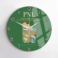 Thumbnail for Pantelleria Airport (PNL) design on green no frame wall clock