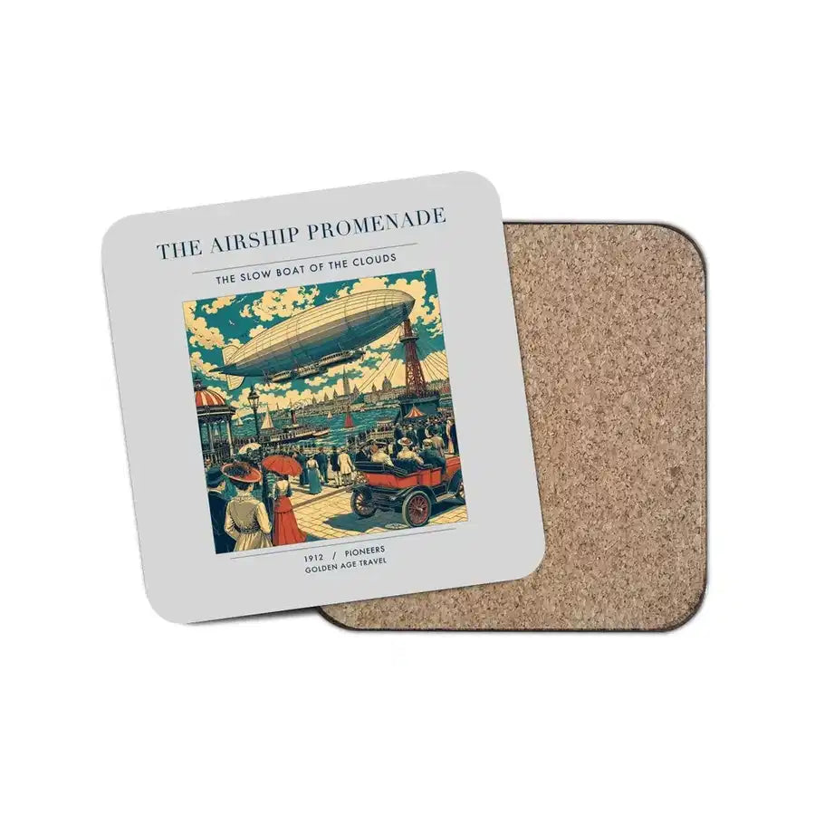 The Airship Promenade - Designed Coasters design on light gray 1-piece