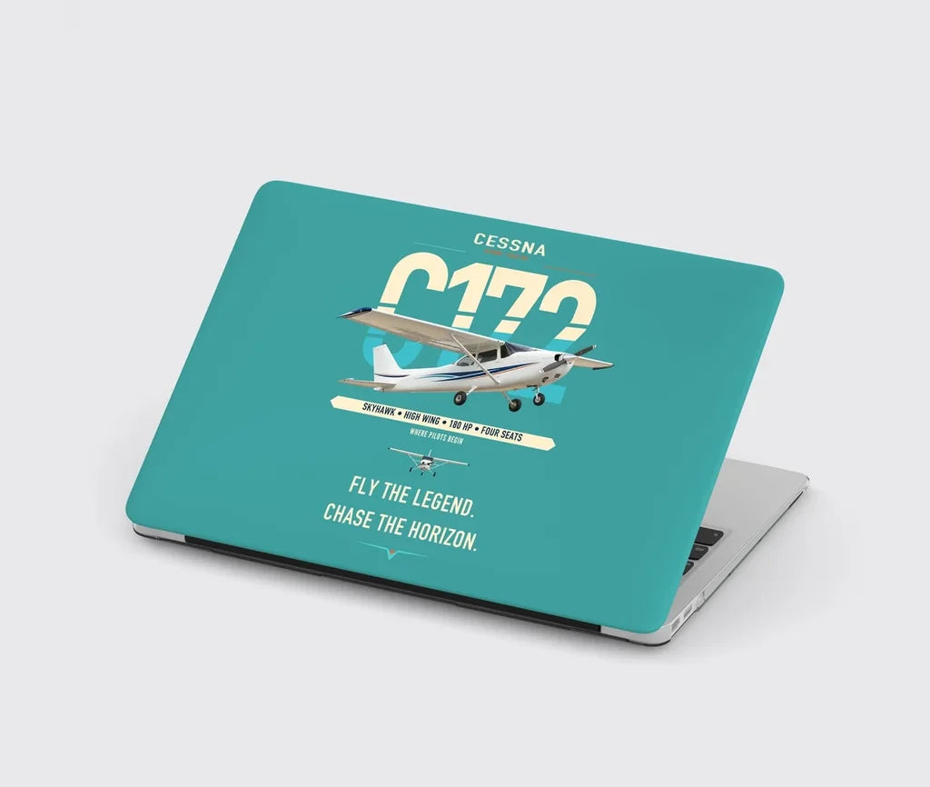 Cessna 172 Skyhawk design on turquoise MacBook case