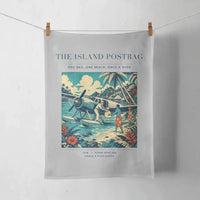 Thumbnail for VINTAGE G4154 - The Island Postbag - Designed Towels design on lightgray