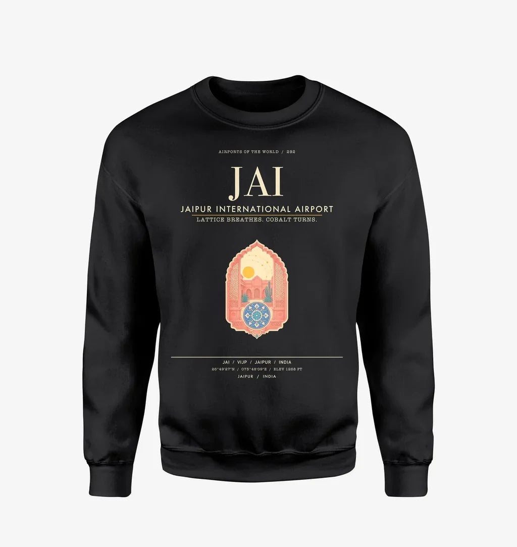 Jaipur International Airport JAI Sweatshirt - Black