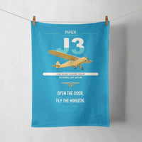 Thumbnail for Piper J-3 Cub design on turquoise towel