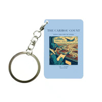 Thumbnail for VINTAGE G4198 - The Caribou Count - Designed Key Chain design on lightblue