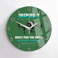Thumbnail for DJI Inspire 2 design on green no frame wall clock