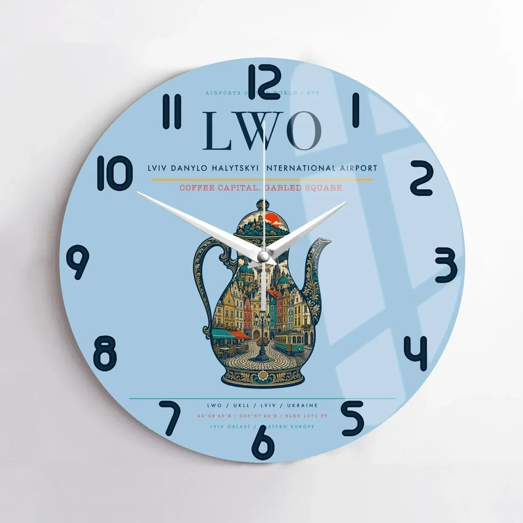 Lviv Danylo Halytskyi International Airport LWO Wall-Clock No-Frame - Light Blue