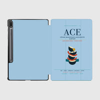 Thumbnail for César Manrique-Lanzarote Airport (ACE) design on light blue samsung tablet tablet case