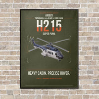 Thumbnail for Airbus H215 vertical canvas print - framed - green army background