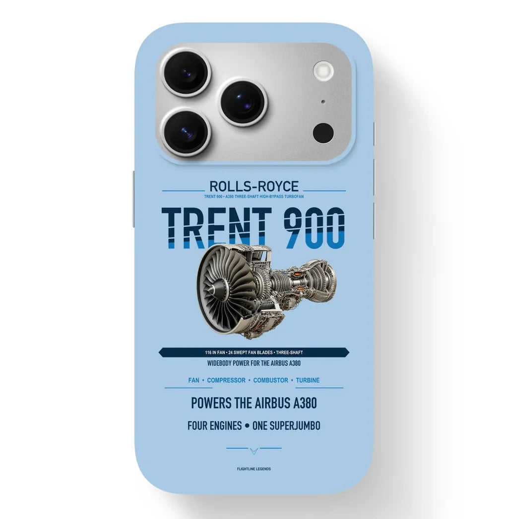 TRENT 900 Case design on light blue iphone case
