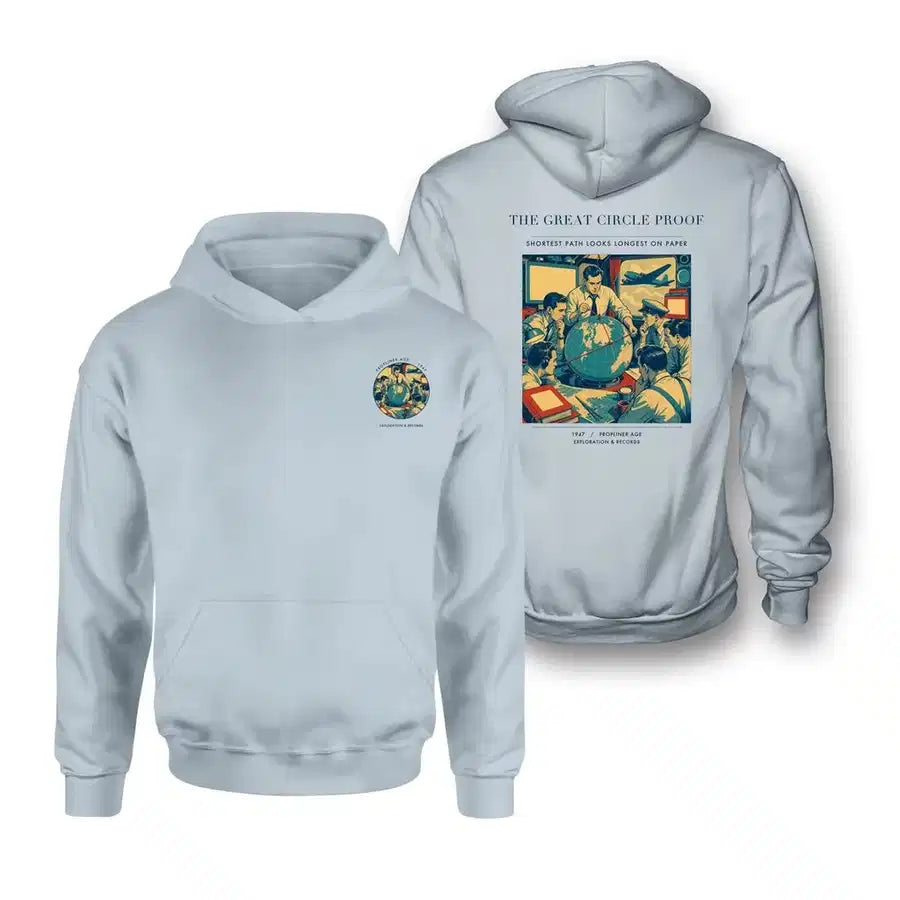 VINTAGE G4292 - The Great Circle Proof - Double-Side Hoodie design on lightblue double side