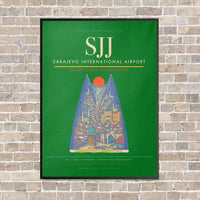 Thumbnail for Sarajevo International Airport SJJ - Canvas Framed - Green