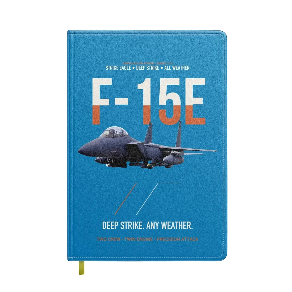 F-15E Strike Eagle Deep Strike Any Weather design on turquoise notebook