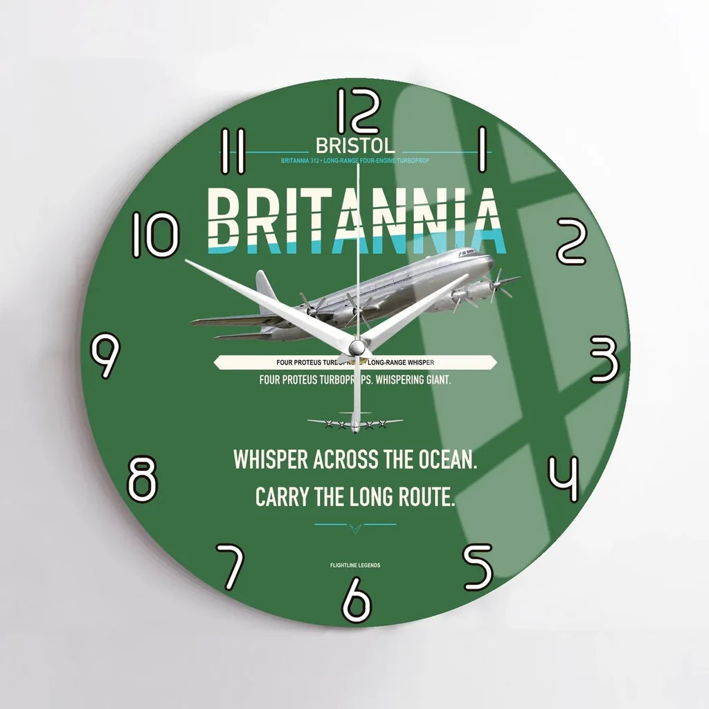 Bristol Britannia 312 design on green no frame wall clock