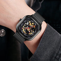 Thumbnail for Fully Automatic Mechanical Watch Waterproof Square Stainless Steel Mesh Strap