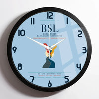 Thumbnail for EuroAirport Basel-Mulhouse-Freiburg (BSL) design on light blue framed wall clock