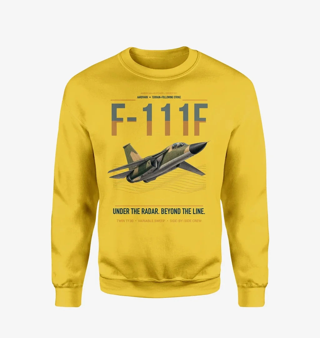 F-111F Aardvark design on yellow sweatshirt