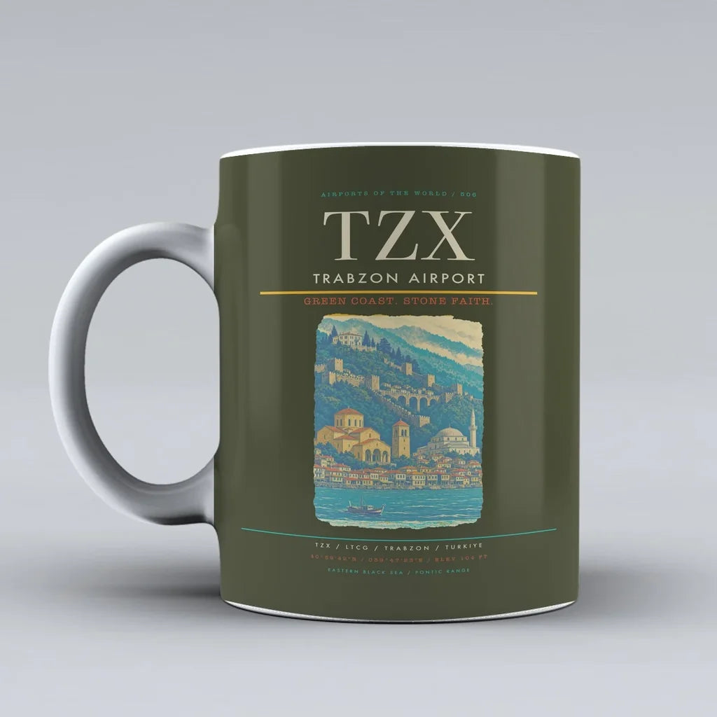 Airport TZX Mug design on green army trabzon