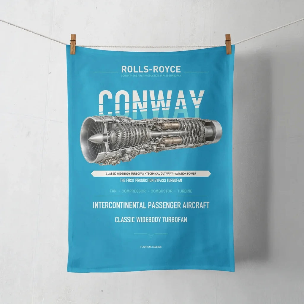 CONWAY design on turquoise towel