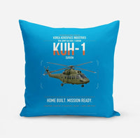 Thumbnail for Korea Aerospace Industries KUH-1 Surion design on turquoise pillow
