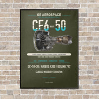 Thumbnail for CF6-50 vertical canvas print - framed - green army background