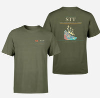 Thumbnail for Cyril E. King Airport (STT) design printed on green army double-side t-shirt