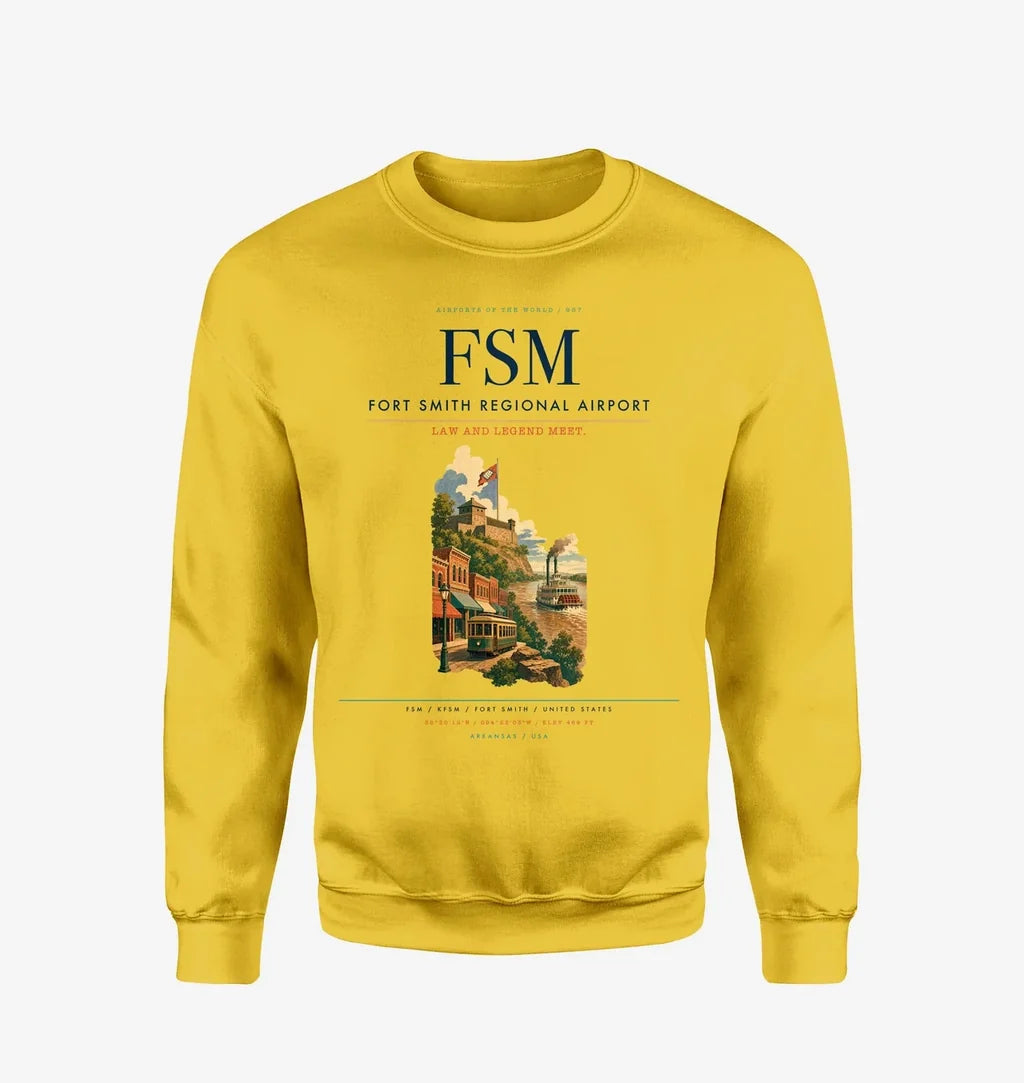 Fort Smith Regional Airport (FSM) design on yellow sweatshirt