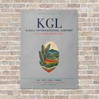 Thumbnail for Kigali International Airport KGL vertical canvas print - no frame - light gray background