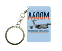 Thumbnail for Airbus A400M Atlas design on light blue designed key chain, double-side print