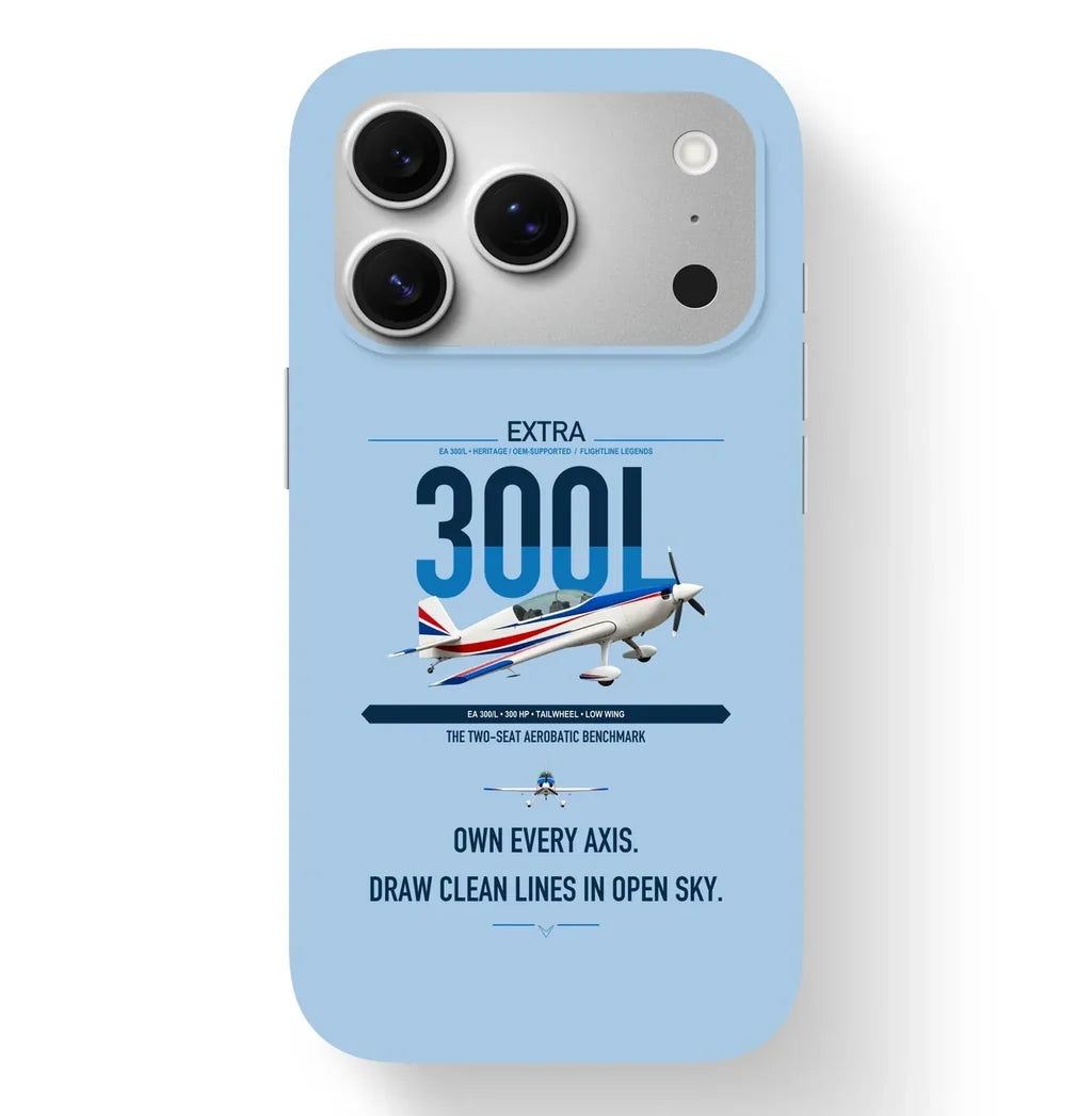 Extra 300L design on light blue magsafe iphone case, for iPhone 17 Pro