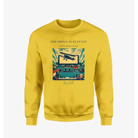 Thumbnail for VINTAGE G4397 - The Drive-In Flypast - Designed Sweatshirts design on yellow