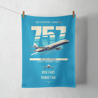Thumbnail for Boeing 757-200 design on turquoise towel