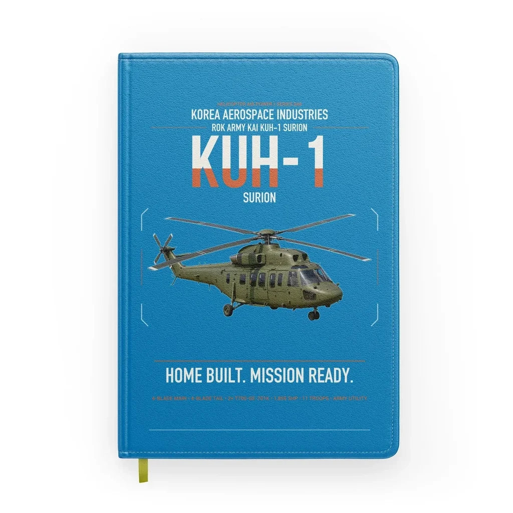 Korea Aerospace Industries KUH-1 Surion design on turquoise notebook