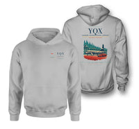 Thumbnail for Gander International Airport (YQX) design on light gray double-side hoodie