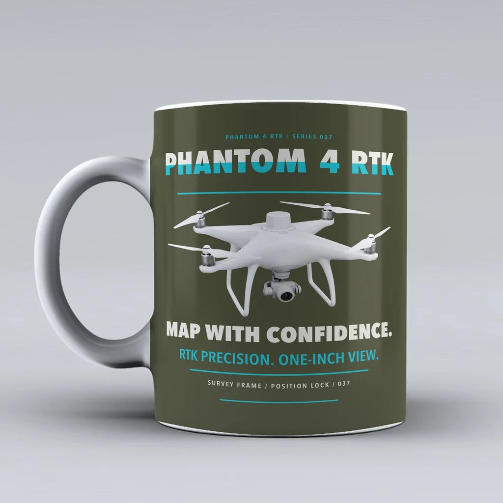 Phantom 4 RTK Mug design on green army dji