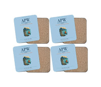 Thumbnail for Faleolo International Airport (APW) design on light blue 4 pieces set coaster