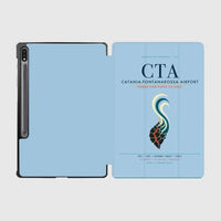Thumbnail for Catania-Fontanarossa Airport (CTA) design on light blue samsung tablet tablet case