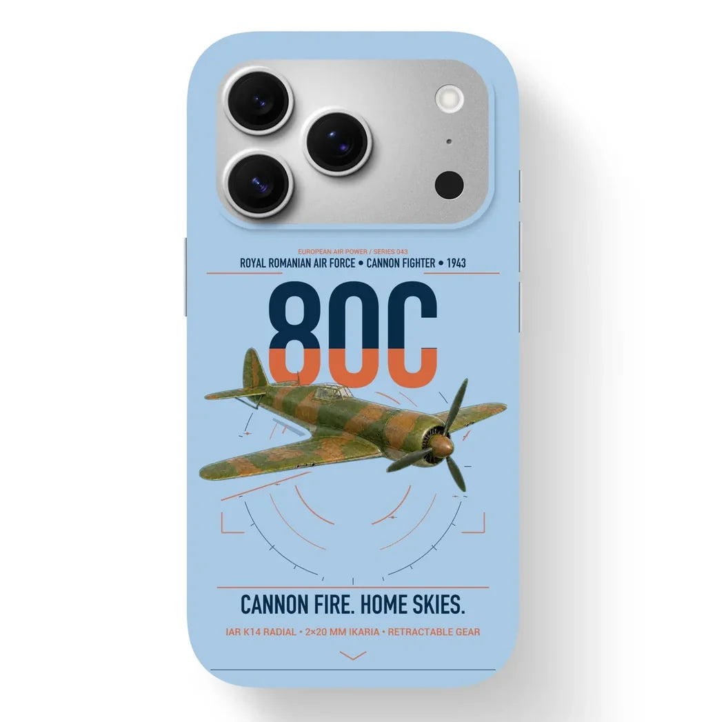 IAR 80C design on light blue magsafe iphone case, for iPhone 17 Pro