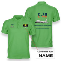 Thumbnail for E-4B Nightwatch design on light green+name double-side polo t-shirt, double-side print