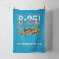 Thumbnail for B-25J Mitchell design on turquoise towel