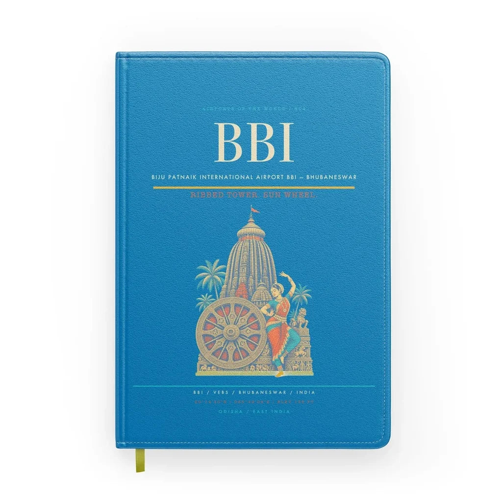 Biju Patnaik International Airport (BBI) design on turquoise notebook