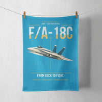 Thumbnail for F-A-18C Hornet design on turquoise towel