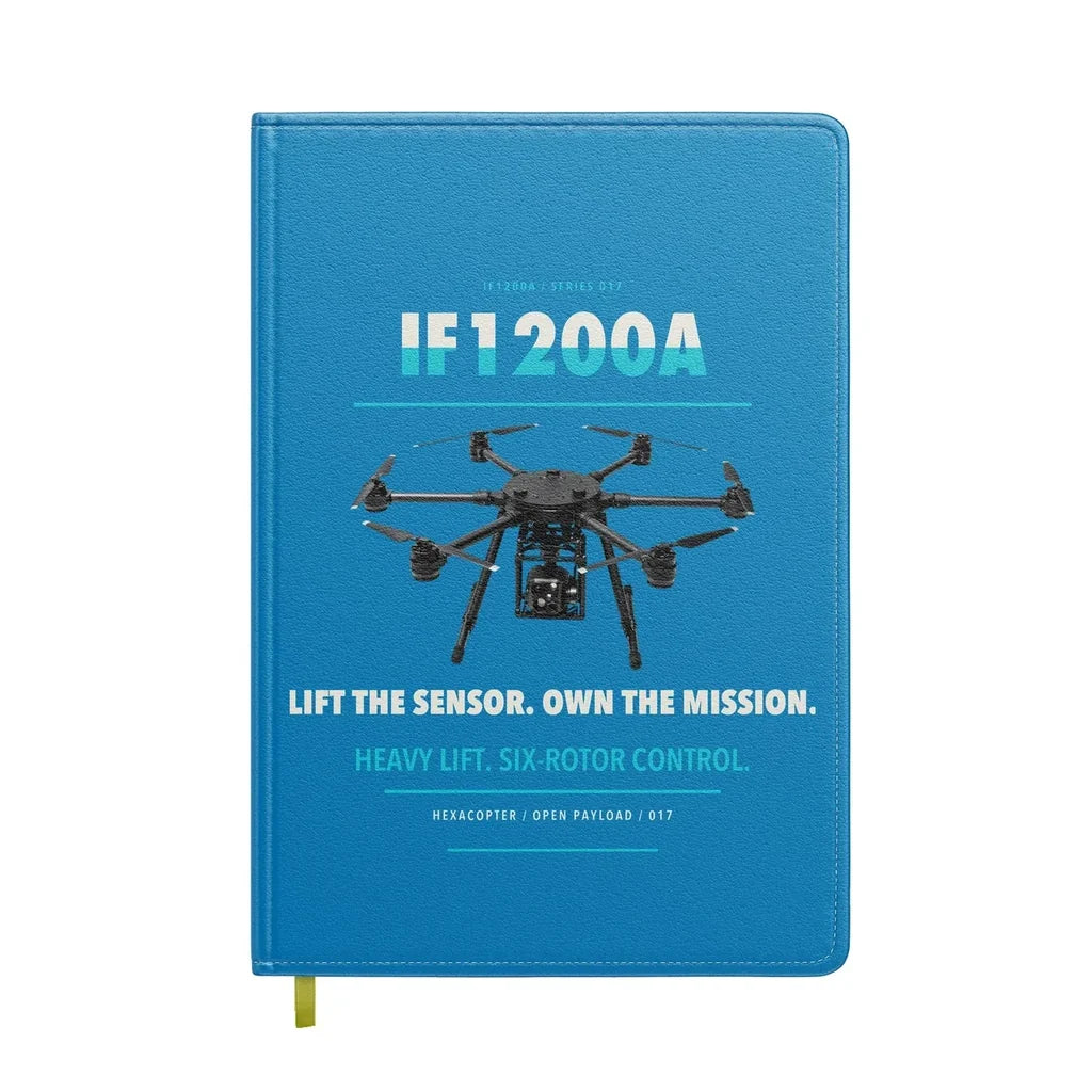 Inspired Flight IF1200A design on turquoise notebook