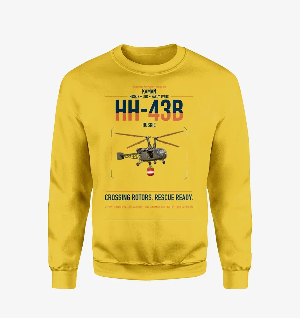 Kaman HH-43B Huskie design on yellow sweatshirt