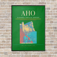 Thumbnail for Alghero–Fertilia Airport AHO - Canvas Framed - Green