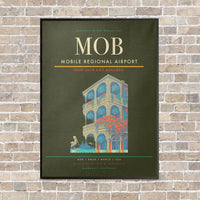 Thumbnail for Mobile Regional Airport MOB vertical canvas print - framed - green army background