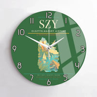 Thumbnail for Olsztyn-Mazury Airport (SZY) design on green no frame wall clock