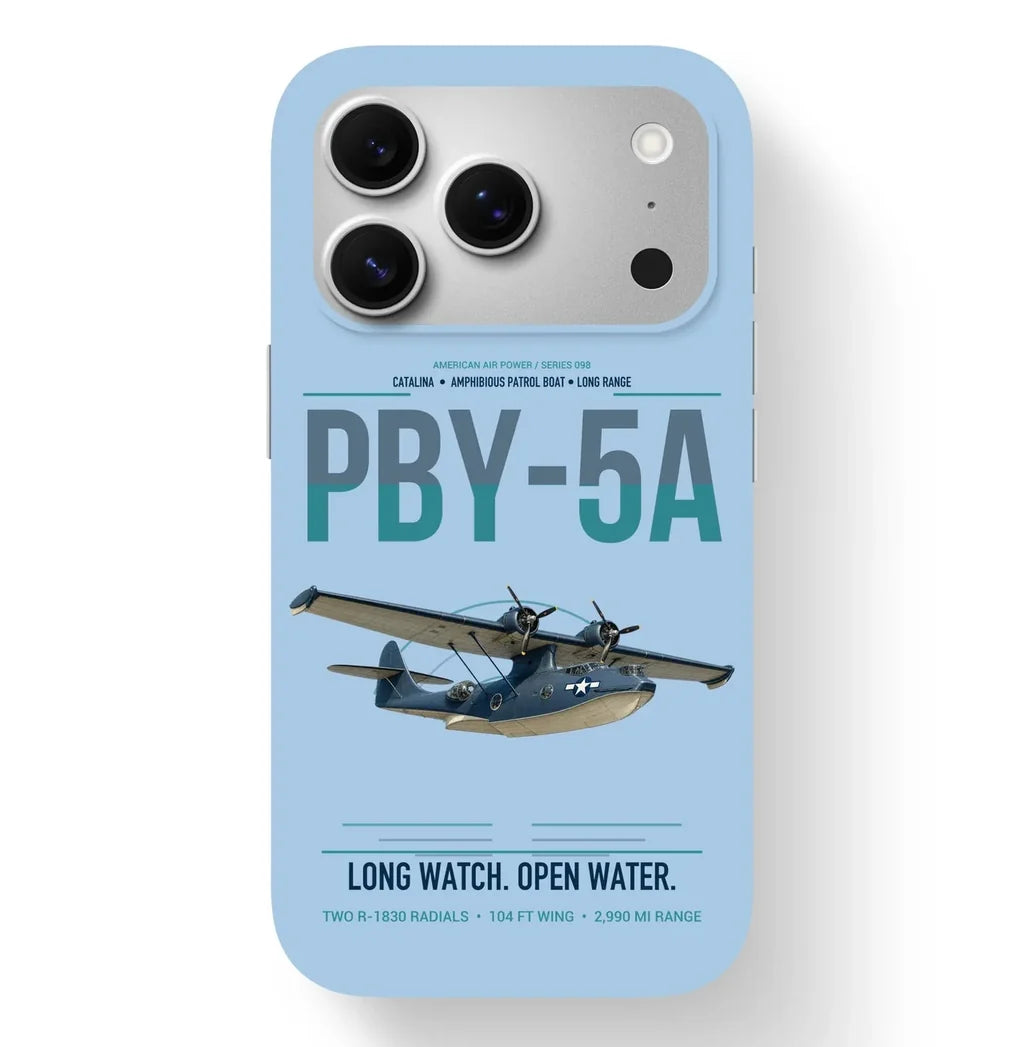 PBY-5A Catalina design on light blue magsafe iphone case, for iPhone 17 Pro