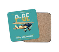 Thumbnail for Curtiss P-6E Hawk design on turquoise 1 piece coaster