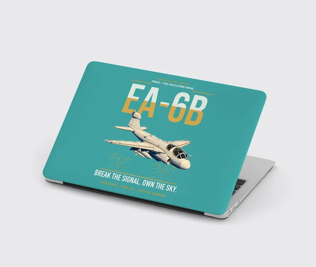 EA-6B Prowler design on turquoise MacBook case