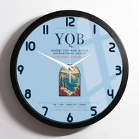 Thumbnail for Québec City Jean Lesage International Airport (YQB) design on light blue framed wall clock